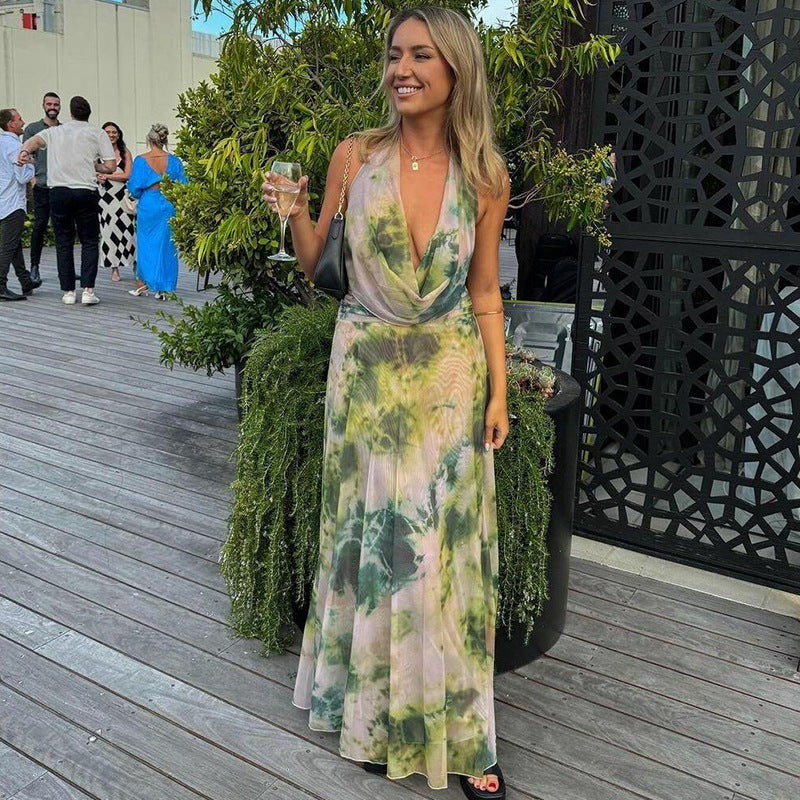Soraya - Backless Halter Maxi Dress Olivia The Label