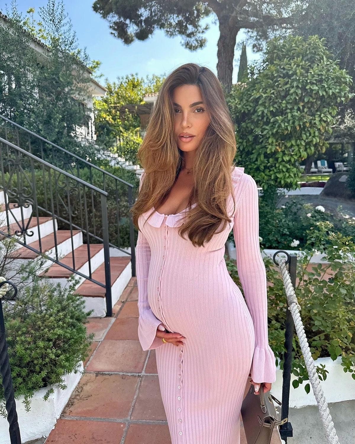 Vienna - Maternity Casual Long Sleeved Midi Dress Olivia The Label