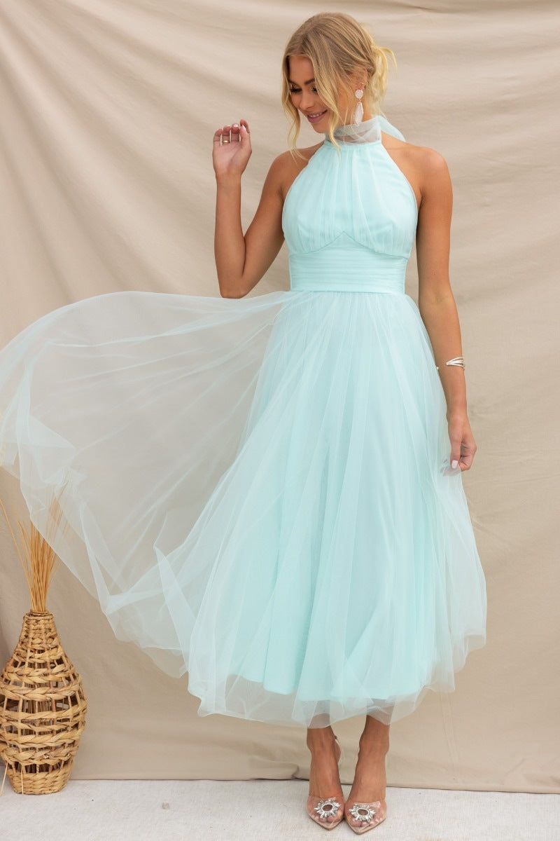 Sadie - Fancy Tulle Midi Dress Olivia The Label Light Blue XS