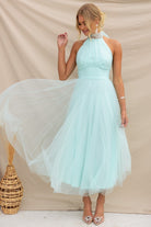 Sadie - Fancy Tulle Midi Dress Olivia The Label Light Blue XS