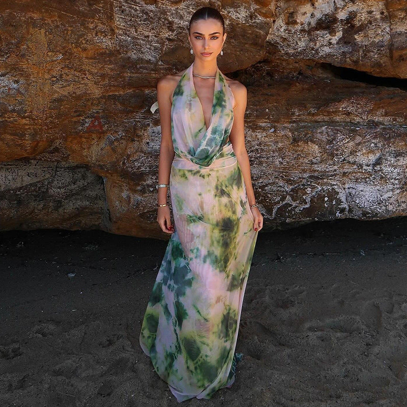 Soraya - Backless Halter Maxi Dress Olivia The Label