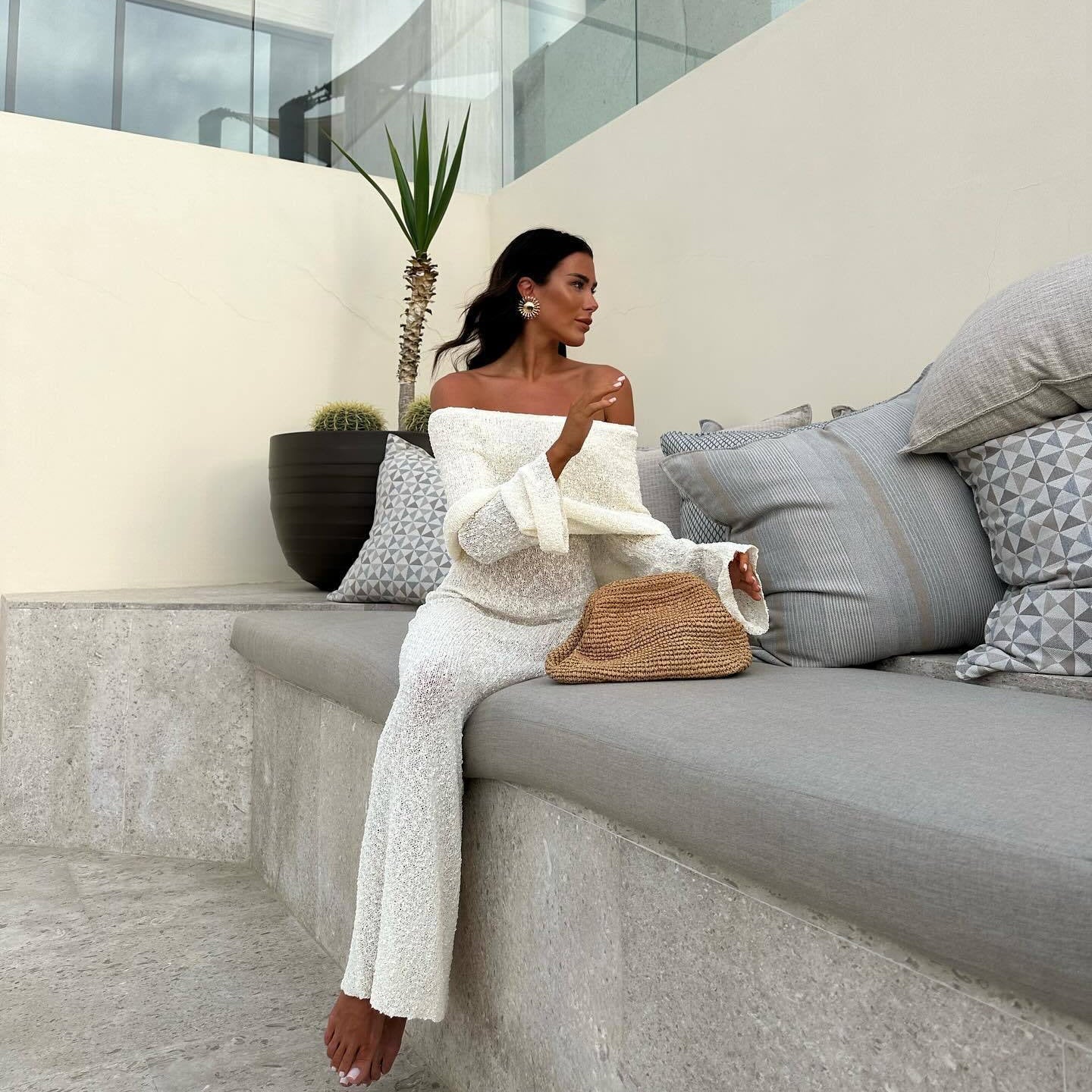 Nayara - Elegant Off Shoulder Maxi Dress Olivia The Label