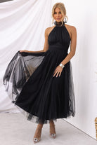 Sadie - Fancy Tulle Midi Dress Olivia The Label Black XS