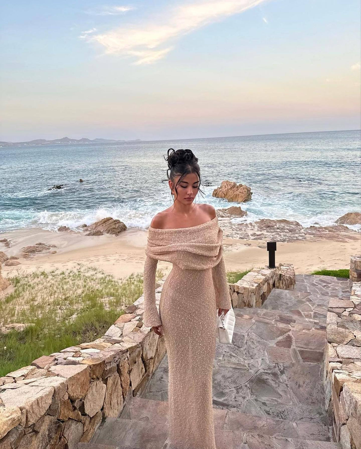 Nayara - Elegant Off Shoulder Maxi Dress Olivia The Label