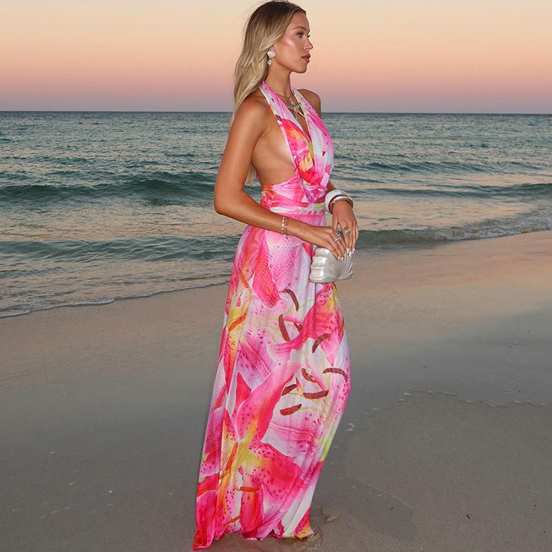 Jarrah - Backless Halter Maxi Dress Olivia The Label