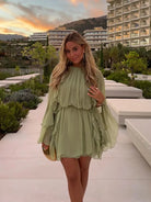 Selene - Dreamy Flowing Mini Dress Olivia The Label Green XS