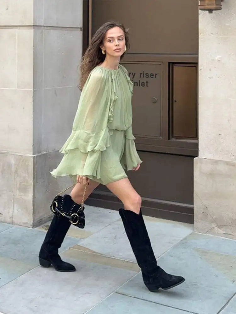 Selene - Dreamy Flowing Mini Dress Olivia The Label