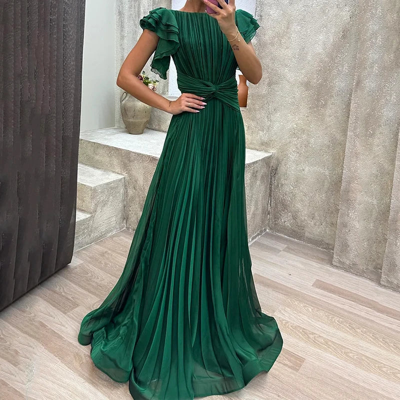 Maribella - Pleated Evening Gown Olivia The Label Green XS