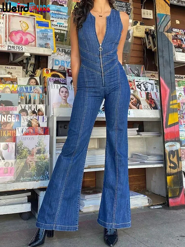 Estelle - Denim Jumpsuit Olivia The Label Denim Blue XS