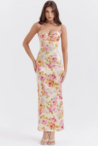 Cleo - Charming Floral Midi Dress Olivia The Label Floral Pink XS