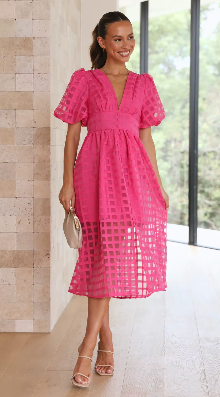 Hallie - Elegant Summer Midi Dress Olivia The Label