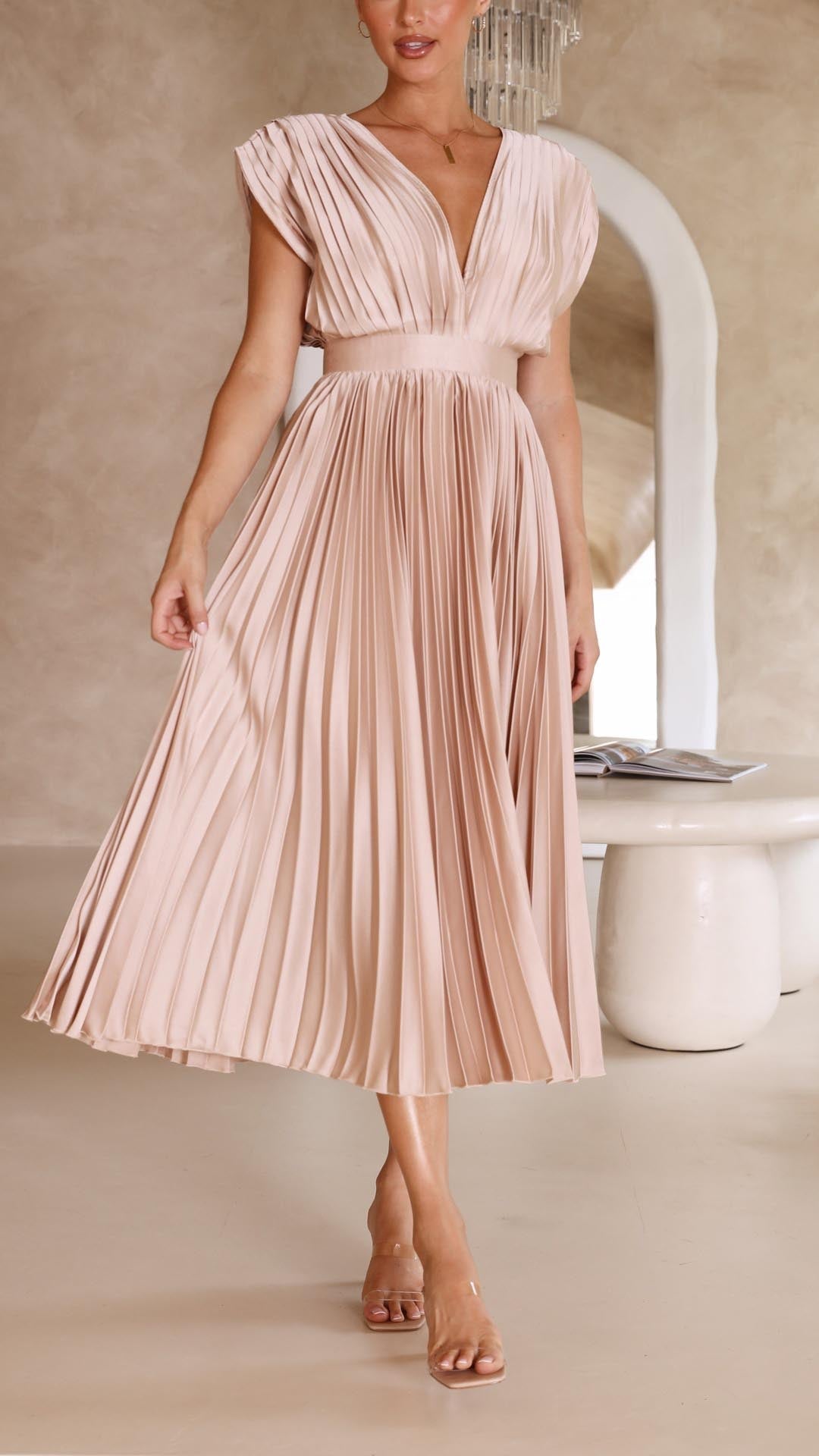 Seren - Deep V-Neck Maxi Dress Olivia The Label