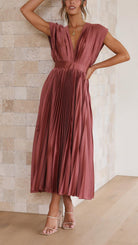 Seren - Deep V-Neck Maxi Dress Olivia The Label
