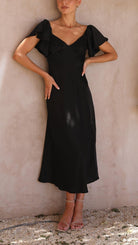 Nalani - Butterfly Sleeve Off-Shoulder Maxi Dress Olivia The Label
