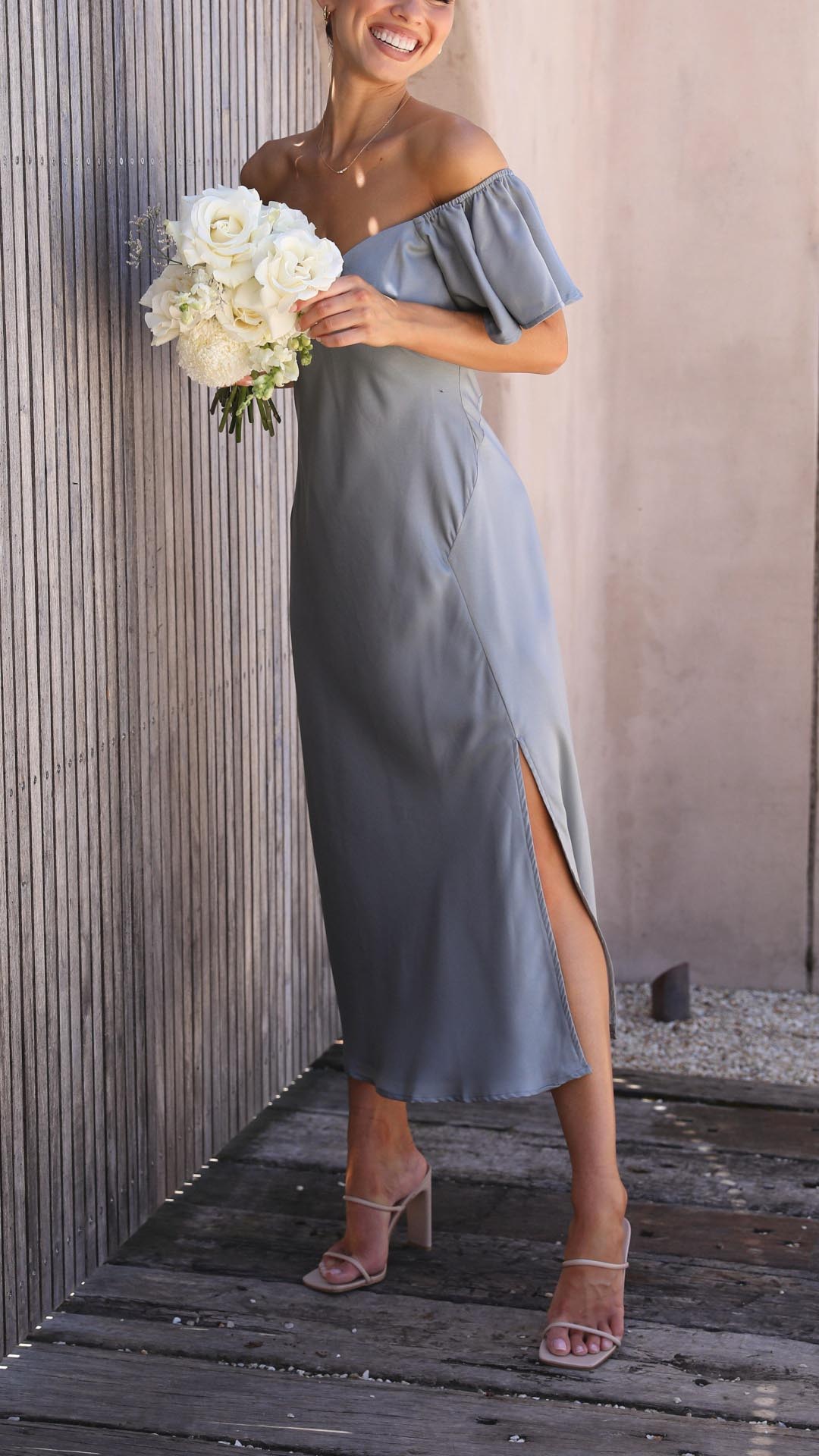 Nalani - Butterfly Sleeve Off-Shoulder Maxi Dress Olivia The Label