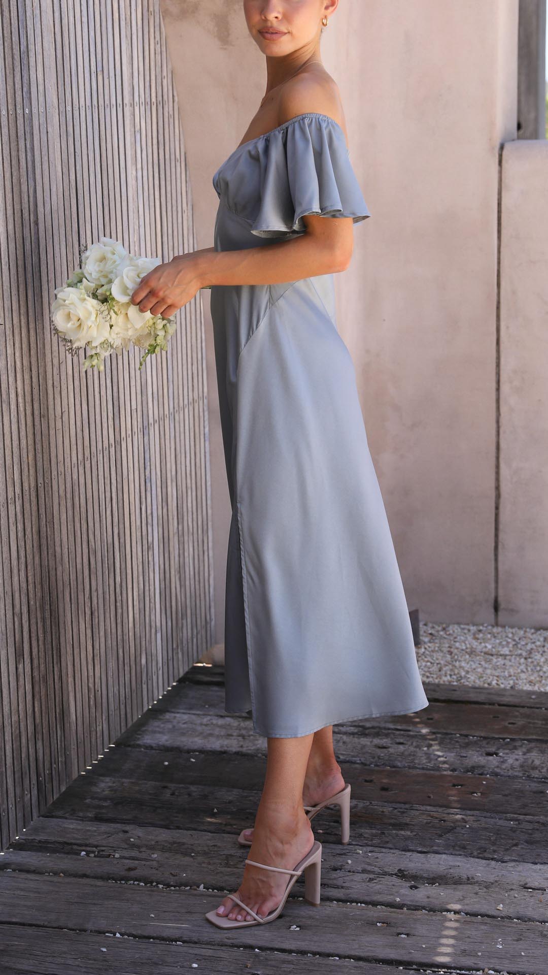 Nalani - Butterfly Sleeve Off-Shoulder Maxi Dress Olivia The Label