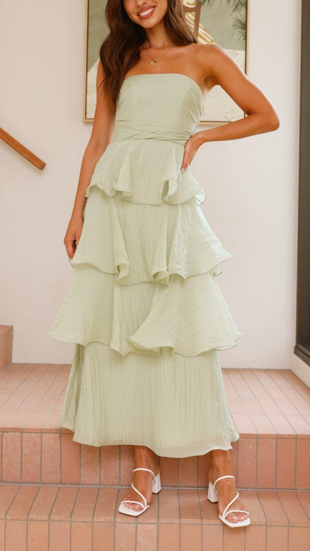 Lila - Tiered Ruffle Maxi Dress Olivia The Label