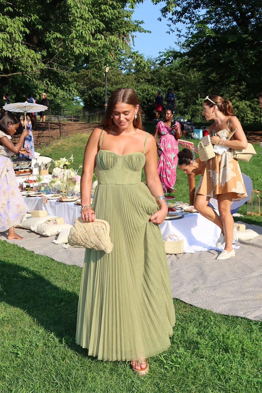 Lottie - Bustier Sleeveless Midi Dress Olivia The Label Green XS