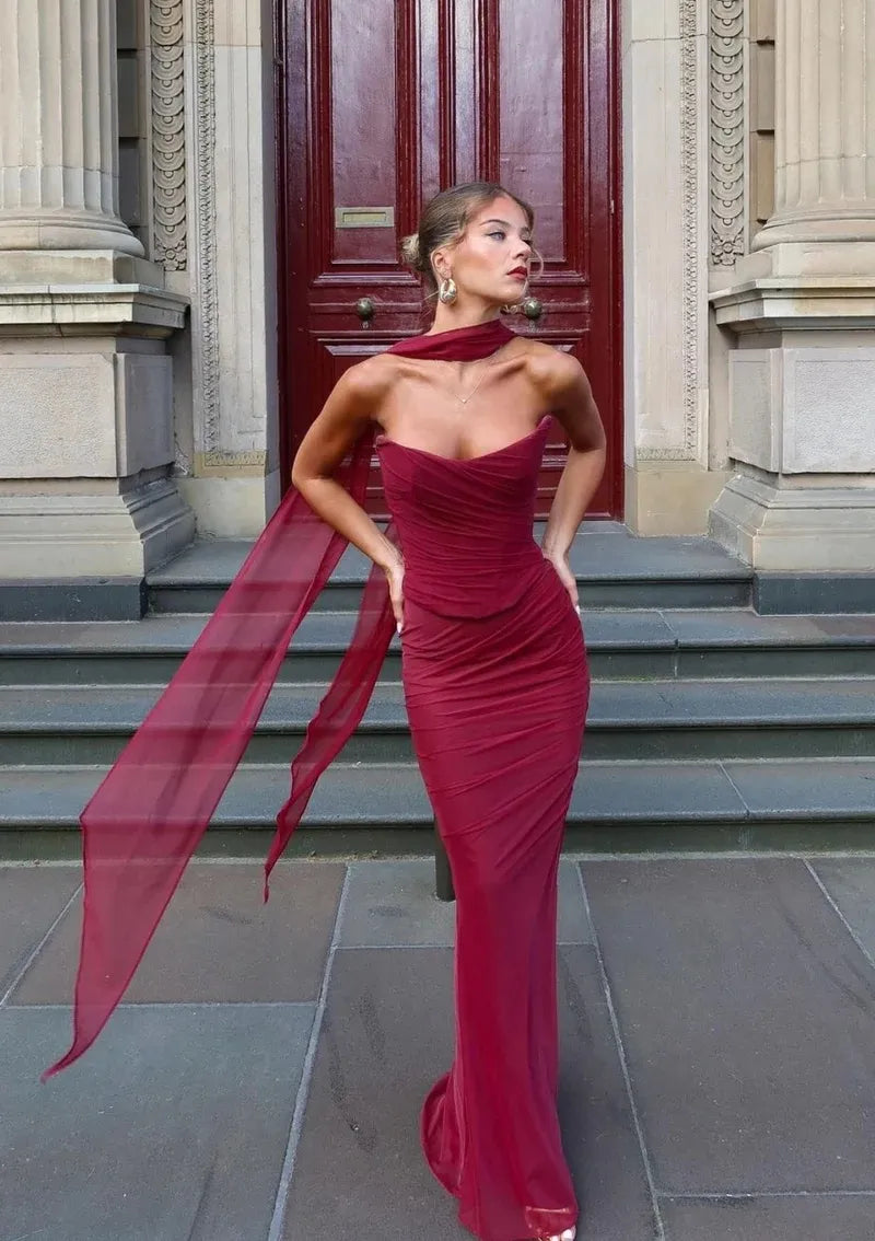 Rosie - Strapless Bodycon Maxi Dress Olivia The Label