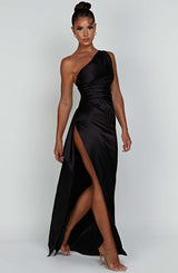 Georgia - One Shoulder Maxi Dress Olivia The Label Black XS