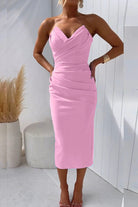 Luna - Elegant Party Midi Dress Olivia The Label Pink XS