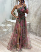 Ayla - Elegant Split Midi Dress Olivia The Label Red XS