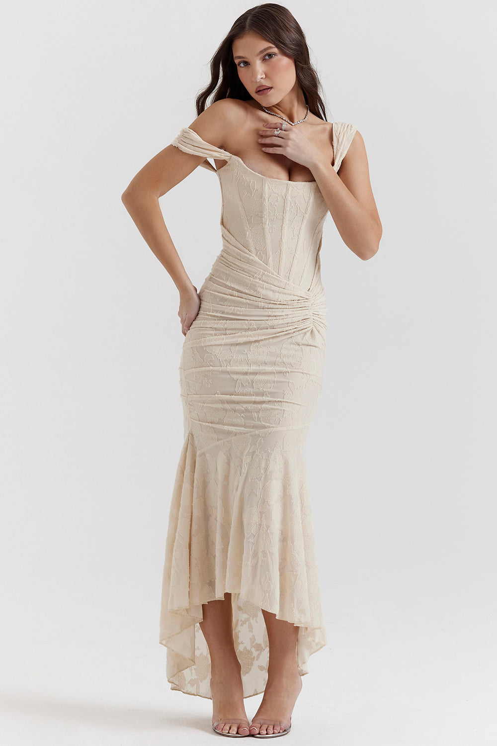 Aria - Elegant Waist Midi Dress Olivia The Label