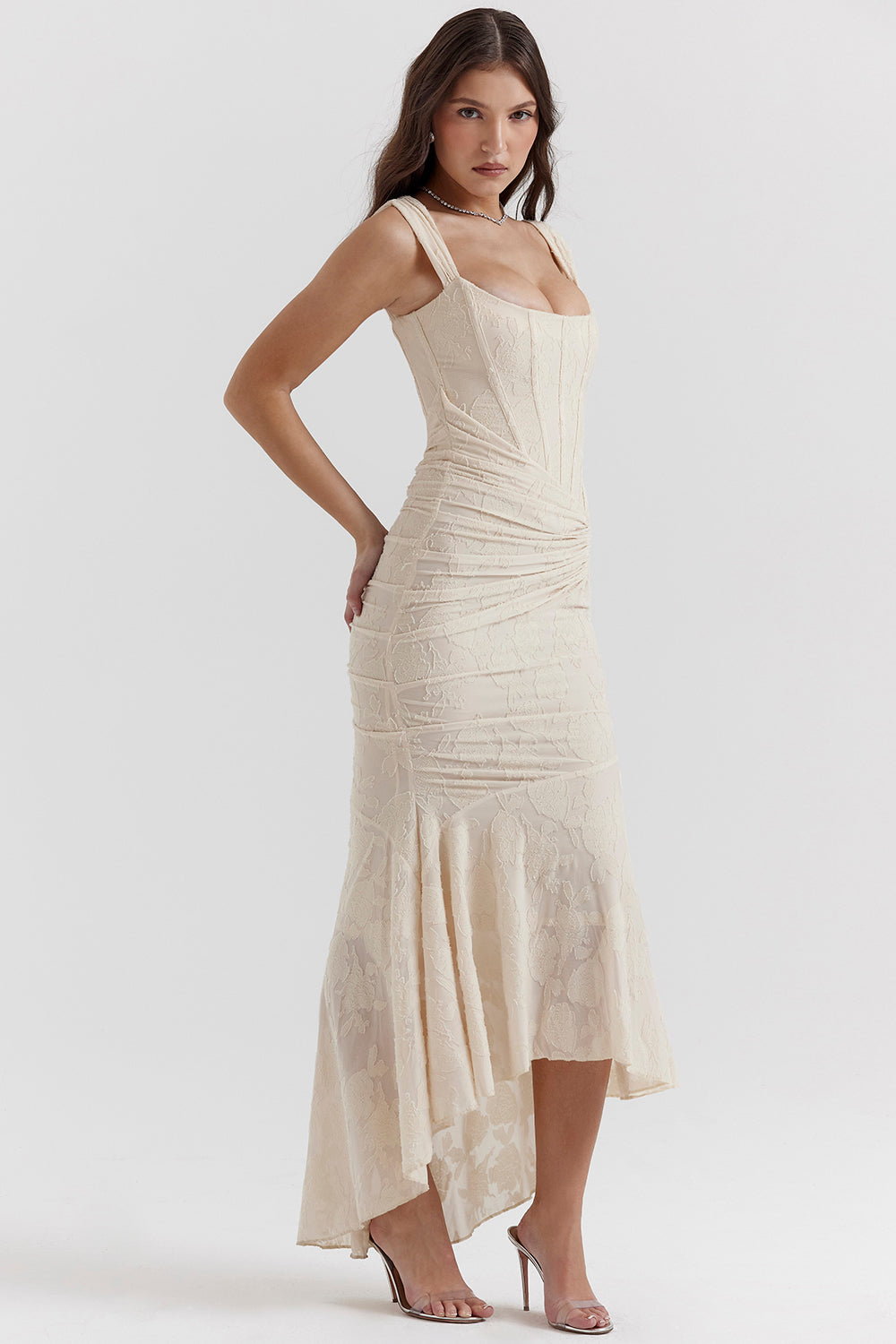 Aria - Elegant Waist Midi Dress Olivia The Label