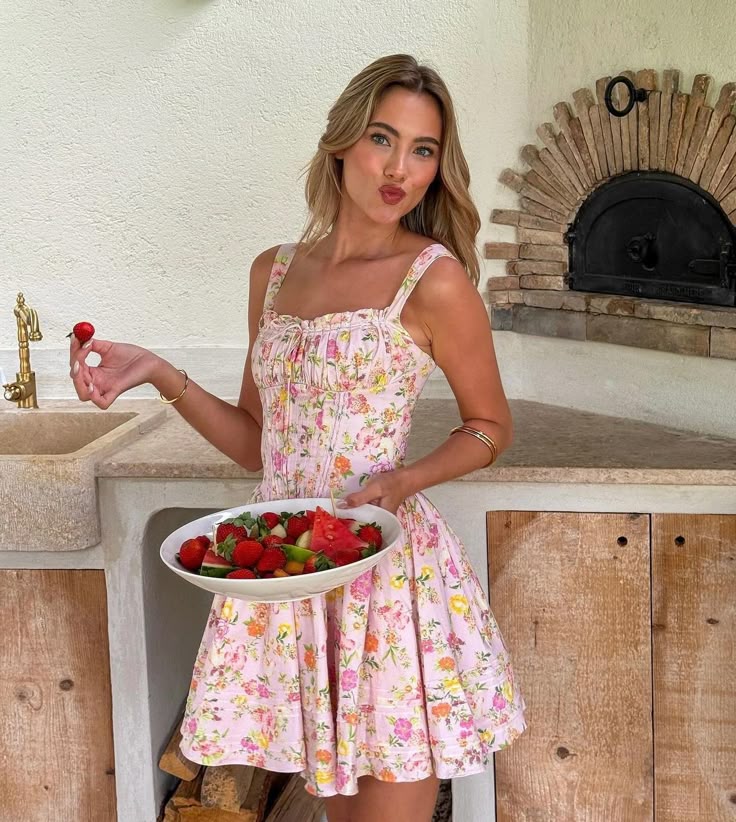 Tilly - Floral Corset Mini Dress Olivia The Label Pink XS