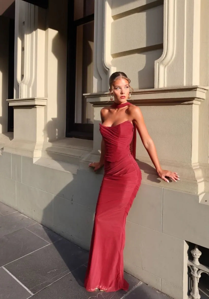 Rosie - Strapless Bodycon Maxi Dress Olivia The Label