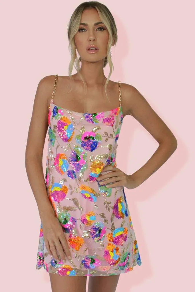 Hallie - Sequin Backless Mini Dress Olivia The Label