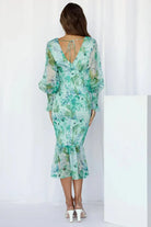 Emily - Stunning Flower Midi Dress Olivia The Label