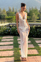 Aylee - Sleeveless Waisted Lace Maxi Dress Olivia The Label