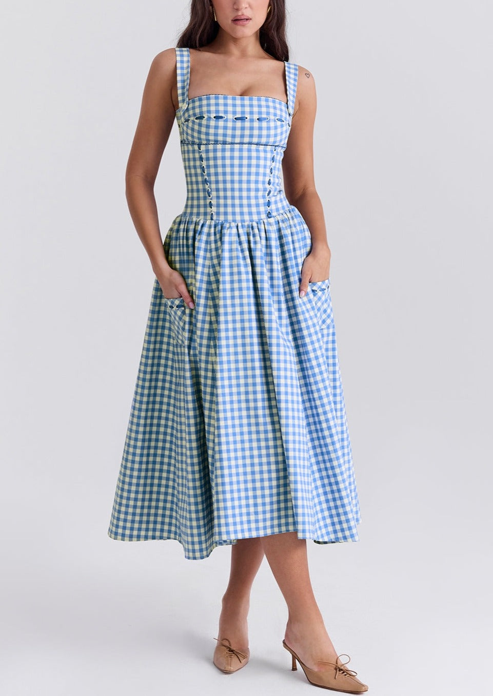 Zaria - Sleeveless Midi Sundress Olivia The Label